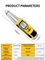 Esclerómetro Profesional HT-225 con Rigidez de Resorte de 7.85N/m, Martillo de Rebote para Concreto, para Investigación de Laboratorio de Ingeniería Civil