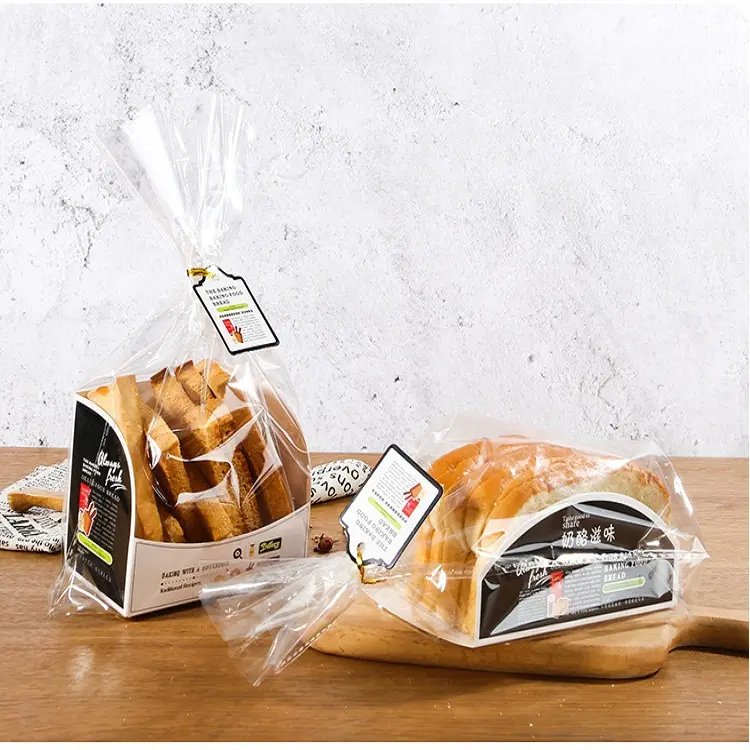 Custom BOPP clear plastic bag sugar bread packaging bag