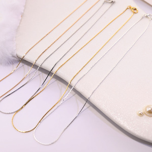 Chaîne plate ronde en métal plaqué or blanc pour la fabrication de colliers, accessoires de bijoux DIY - Product Image 5