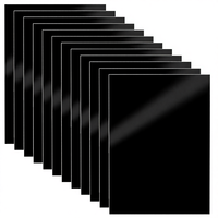 Panneaux en verre acrylique noir de 1 mm, 30x21 cm, 12 feuilles découpées sur mesure pour présentoirs et supports de table DIY