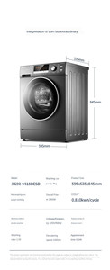 Lave-linge séchant 9 kg à chargement frontal automatique pour la maison - Product Image 5