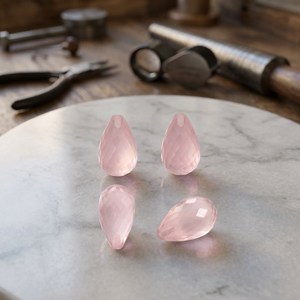 Quartz Rose Naturel de Qualité Supérieure en Forme de Goutte 10x14mm pour Bijoux - Pierre Précieuse avec Rapport d'Expertise de Tiers de Marque Gopika, Sans Traitement Spécial - Product Image 2