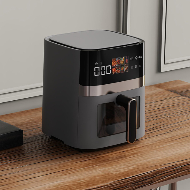 Home Kitchen Multi Function Automatic Intelligent Oil Free Square Electric Touch Screen Digital Visible Smart Air Fryer