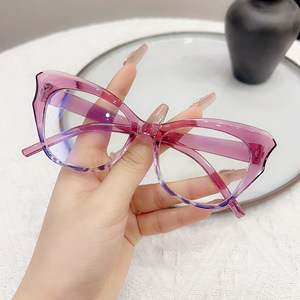 Khung phẳng chống ánh sáng màu xanh có thể được trang bị ống kính gọng đen vẻ đẹp nữ tạo tác đa giác khung lớn - Product Image 2