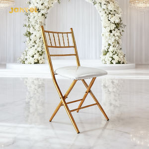Lugar de la boda Comedor Oro Chiavari Metal Sillas plegables para eventos a granel - Product Image 1