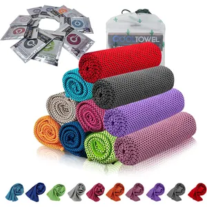 Personnalisé Multicolore Séchage Rapide Froid Sentiment Glacé Cou Serviette Microfibre Gym Long Sports Serviettes De Refroidissement