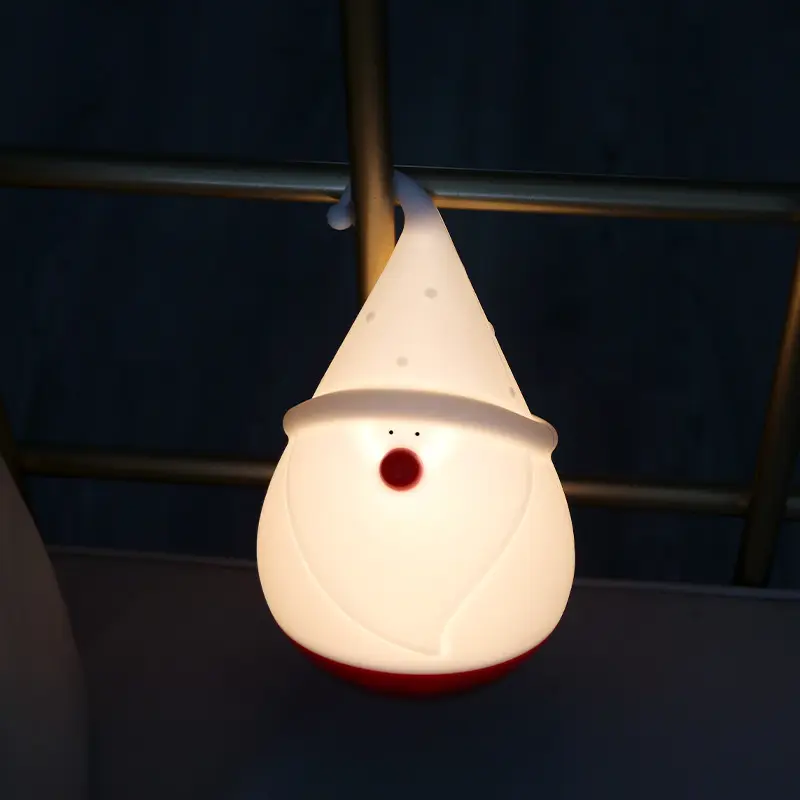 סנטה קלאוס מנורות לילה 1200mAh סוללה נטענת מנורת חמוד סיליקון ילדי קיד שינה קישוט מתנת יום הולדת