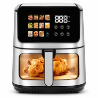 Friteuse à air intelligente à double panier 9L avec écran tactile numérique, grande capacité, pour toute la famille