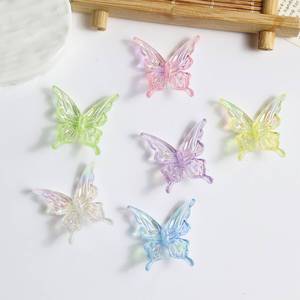 Breloques Papillon Transparents en Résine pour DIY, Accessoires pour Pinces à Cheveux, Matériel pour Épingles à Cheveux et Broches Faites à la Main, Style Classique, 6 Couleurs - Product Image 2