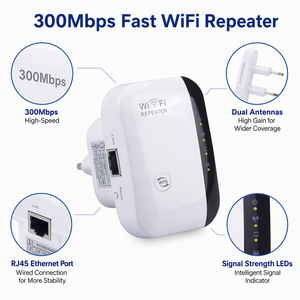 Répéteur WiFi CA-300M 300 Mbps 2,4 GHz Amplificateur de Signal Sans Fil Extension de Portée avec Port RJ45 pour Maison, Bureau, Usine OEM - Product Image 1