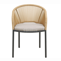 Chaise de jardin en rotin tressé, chaise de patio en aluminium, mobilier d'extérieur en osier, chaises de restaurant, chaise de salle à manger en corde