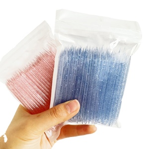 100Pcs/bag Reusable crystal plastic Stick Double End Nail Art Cuticle Pusher Cuticle Remover Tool Nails Manicures Tools