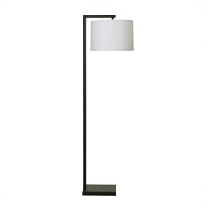 Lámpara de Pie Moderna de Metal de 62 Pulgadas, Color Negro, Pantalla de Tela Blanca, Fuente de Luz LED, Cuerpo de Hierro, Uso Residencial - Product Image 1