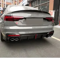 Diffuseur de pare-chocs arrière en fibre de carbone avec tablier à LED et séparateur latéral pour Audi A4 Sline & S4 B10 2021up