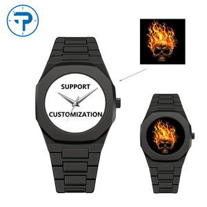 Jam tangan kustom personalisasi casing plastik jam tangan personalisasi pria kustom Dial kuarsa olahraga jam tangan kustom cetak foto - Product Image 1