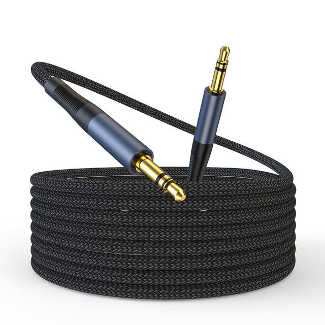 Nylon Braided 3.5mm Male to Male Aux Audio Cable for Speaker Car Stereo