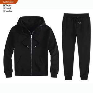 Ensemble de cardigan à capuche en coton, nouvelle micro-étiquette brodée, logo brodé personnalisé, cardigan à fermeture éclair d'hiver, ensemble de pull, ensemble 2 pièces - Product Image 6