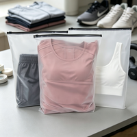 Sac de rangement pour vêtements en PVC transparent avec fermeture éclair, imprimé avec logo personnalisé, refermable, pour t-shirts, sous-vêtements, vêtements