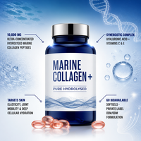 Capsules de collagène marin personnalisées de haute qualité, peptides de poisson, antioxydant, complément beauté pour la peau, les cheveux et les ongles - 60 unités