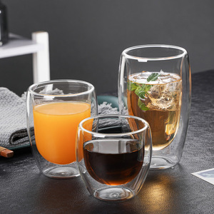 Tasse à café en <span class=keywords><strong>verre</strong></span> à <span class=keywords><strong>double</strong></span> paroi classique en borosilicate de haute qualité 240 ml 300 ml 400 ml avec - Product Image 6