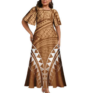 ชุดเดรสลายชนเผ่าโพลินีเซียนแบบใหม่สำหรับผู้หญิง ชุดเดรสเซ็กซี่สั่งตัดได้ ไซส์ใหญ่ ชุดราตรีพิมพ์ลายฮาวาย ชุดลำลองสำหรับผู้หญิง - Product Image 2