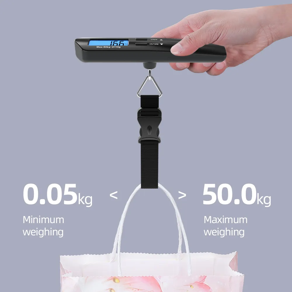 Mini Hand tragbare T Balance elektronische Gepäck waage Angelhaken Wiegen 50kg Digitale Waage