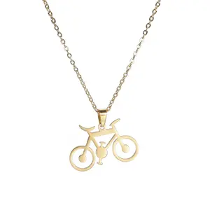 Fiets Bedels Gouden Ketting Rvs Steel Sieraden Fiets Hanger Kabel Ketting Ketting Nieuwkomers 2024 Producten Fiets Ketting