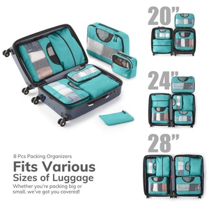 Sacs de rangement pour bagages de voyage ISO BSCI, imperméables, 8 pièces, cubes de compression, logo personnalisé - Product Image 5