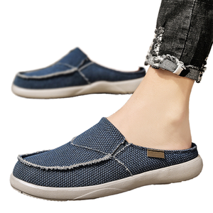 Tendencia de Moda de Verano, Zapatos Mocasines de Mezclilla Sencillos y Cómodos con Forro de Tela de Algodón para Hombre - Product Image 1