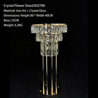 Support à fleurs en cristal acrylique de luxe MoonYan, or/argent, métal, centre de table de mariage, décoration de fête, 40x80cm, durable