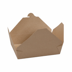 Taiwán 49oz Ecológico Kraft Contenedor de alimentos de una sola pared Logotipo personalizado Papel desechable To-Go-Box Caja de papel para embalaje de alimentos - Product Image 1