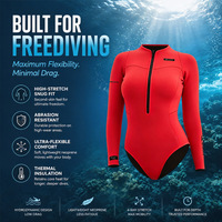Combinaison de plongée une pièce en néoprène CR 2 mm pour femme, fermeture éclair avant, haute élasticité, thermique, légère, pour plongée sous-marine, snorkeling