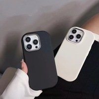 Coque de téléphone antichoc en TPU avec anneau métallique, couleur unie, pour iPhone 11 12 13 14 15 16 17 Pro Max Plus, directement de l'usine