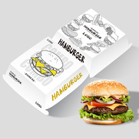 Boîte à hamburger en papier kraft personnalisée, colorée et écologique, nouveau design d'emballage pour hamburgers