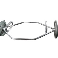 Barre de traction en acier portable PJ de 2.2m, poids libres d'haltères hexagonales de gymnastique de 20kg pour l'exercice