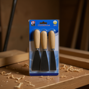 MNJ Cuchilla Scraper 3Pc Wooden Handle Craft Tool Set For Woodworking And DIY Projects - Product Image 2