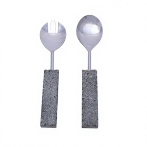 2026 Trendy Salad <b>Server</b> Set Customized Kitchen Tools Creative Design Handle Serving Tools Spoon Fork Salad Set At Factory Price - Product Image 1