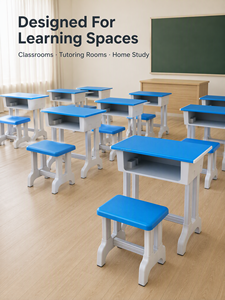 Conjunto de Mesa y Silla de Plástico para Estudiantes, Mesa y Silla de Aprendizaje para Escuela, Centro de Capacitación Postescolar - Product Image 3