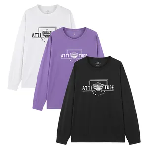Custom Logo Long Sleeve T Shirt Men Printing Hoodies Streetwear Pullover Oversize Soft Fabric Sport Sweatshirts
