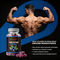Permen Gummy Rasa Blueberry Creatine Monohydrate Antioksidan Suplemen Kebugaran Premium Meningkatkan Pertumbuhan Otot Latihan Eksplosif