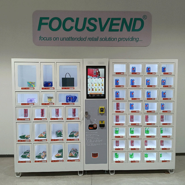 Focusvend Smart Fridge Fresh Flower Bouquets Locker Vending Machine for Fruit Vegetable Food with 28 Boxes Transparent Window