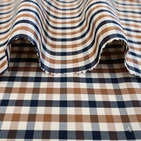 Tissu en sergé de polyester à carreaux 110 GSM, tissu à carreaux tissé pour veste, doublure de trench-coat