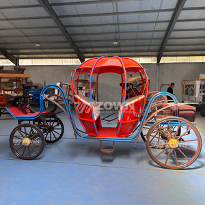 Carruaje Eléctrico para Bodas ZOWN Rojo con Detalles Azules, Cuatro Ruedas, para Uso en Ceremonias - Product Image 4