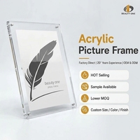 Cadres photo en acrylique transparents en gros pour fabricants, impression de logo personnalisée, OEM ODM, présentoir magnétique de table