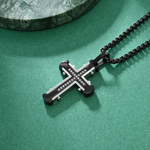 ALIN Bán Buôn Màu Đen Và Vàng Hộp <span class=keywords><strong>C</strong></span>ó Thể Điều Chỉnh Chains Chéo Khắ<span class=keywords><strong>c</strong></span> Thép Không Gỉ Dây Chuyền Trang Sứ<span class=keywords><strong>c</strong></span> Cho Nam Giới - Product Image 3