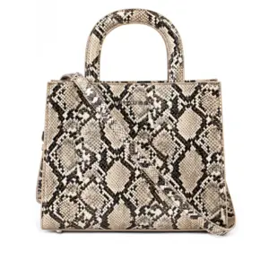 Custom Hot Sale Metal Logo Women Snake Pattern PU Leather Tote Bag Ladies Leather Handbag With Long Shoulder Strap