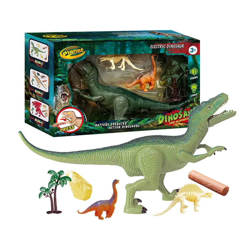 Melhor coleção presente floresta bateria dinossauro modelo com luz e sons função crianças brinquedos