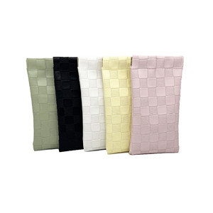 <b>Glasses</b> <b>Case</b> Rectangle Leather Snap On White Light Pink <b>For</b> Eyeglasses Storage Bag - Product Image 4