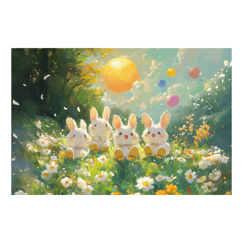 Rabbit worships the moon