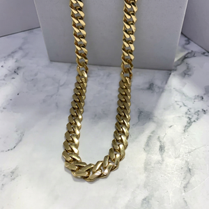 Collar de cadena chapado en oro real de 18 quilates, estilo hip-hop, joyería de aleación de zinc para accesorios de moda masculina, regalo. - Product Image 1